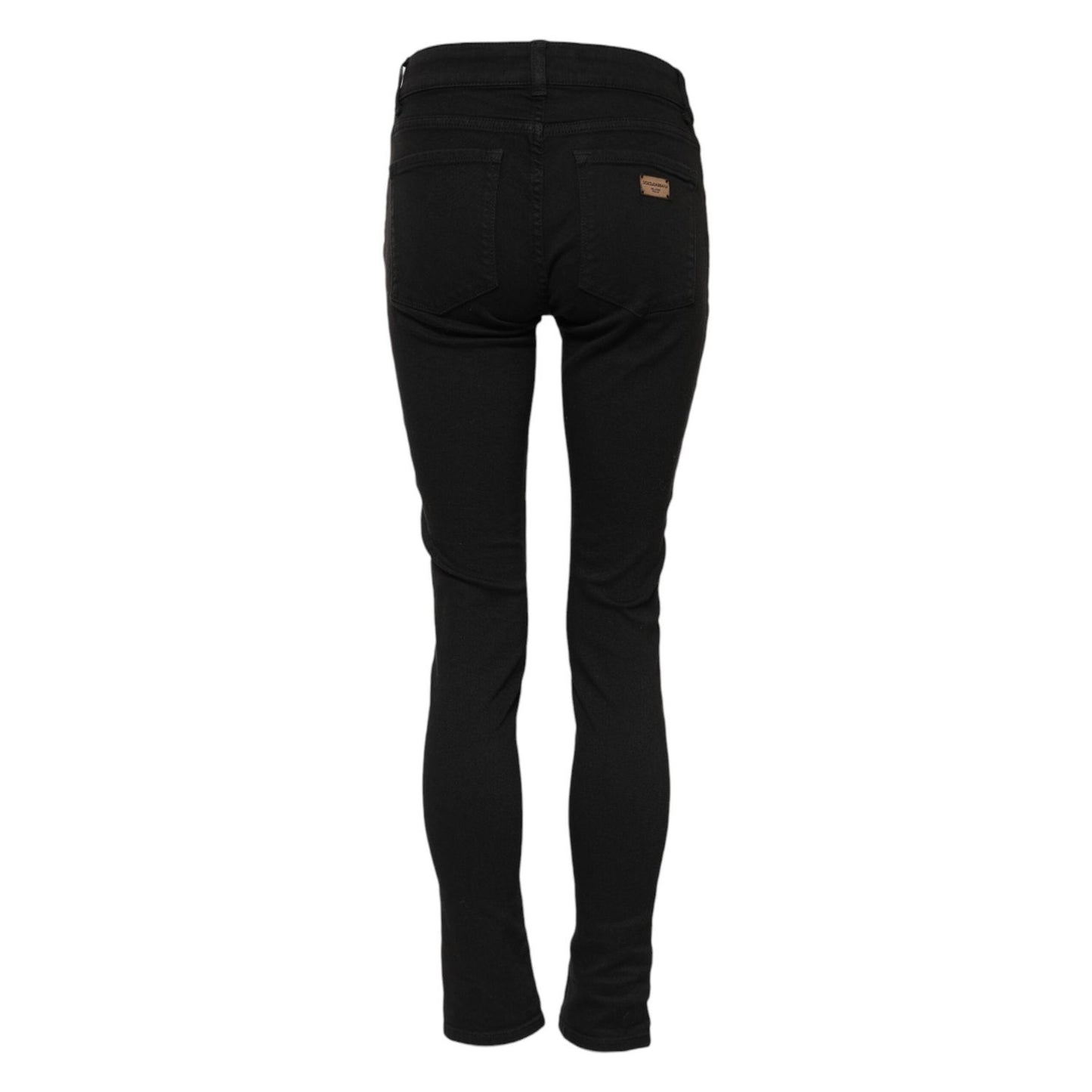 Dolce & Gabbana Black Cotton Skinny Mid Waist Denim Jeans PAN75950-38