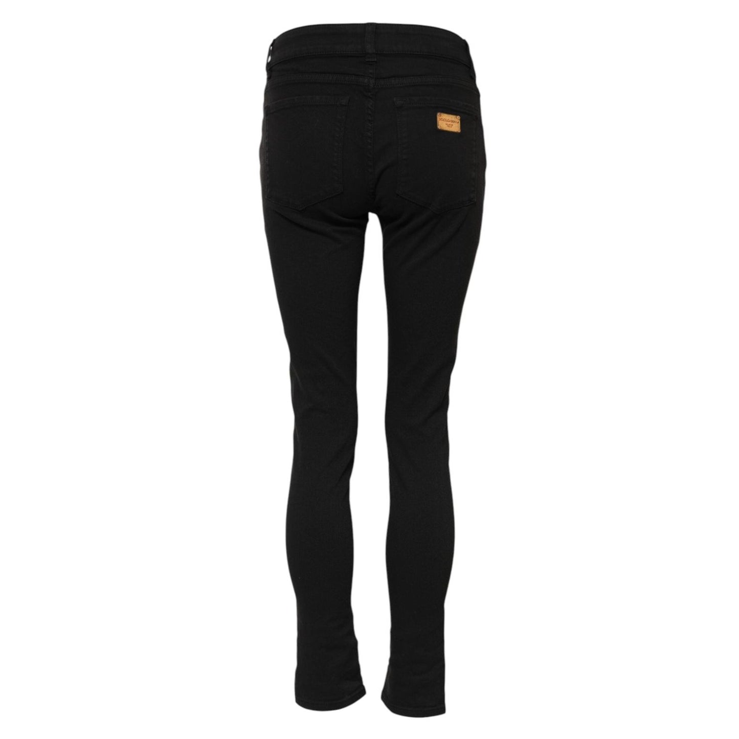 Dolce & Gabbana Black Cotton Skinny Mid Waist Denim Jeans PAN75952-38