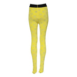 Dolce & Gabbana Yellow Logo Slim Fit Leggings Pants PAN76257-40