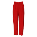 Dolce & Gabbana Red Viscose High Waist Tapered Pants