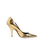 Patrizia Pepe Gold Patent Leather High Heels Pump Shoes