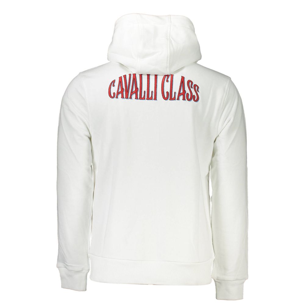 Cavalli Class White Cotton Sweatshirt Cavalli Class