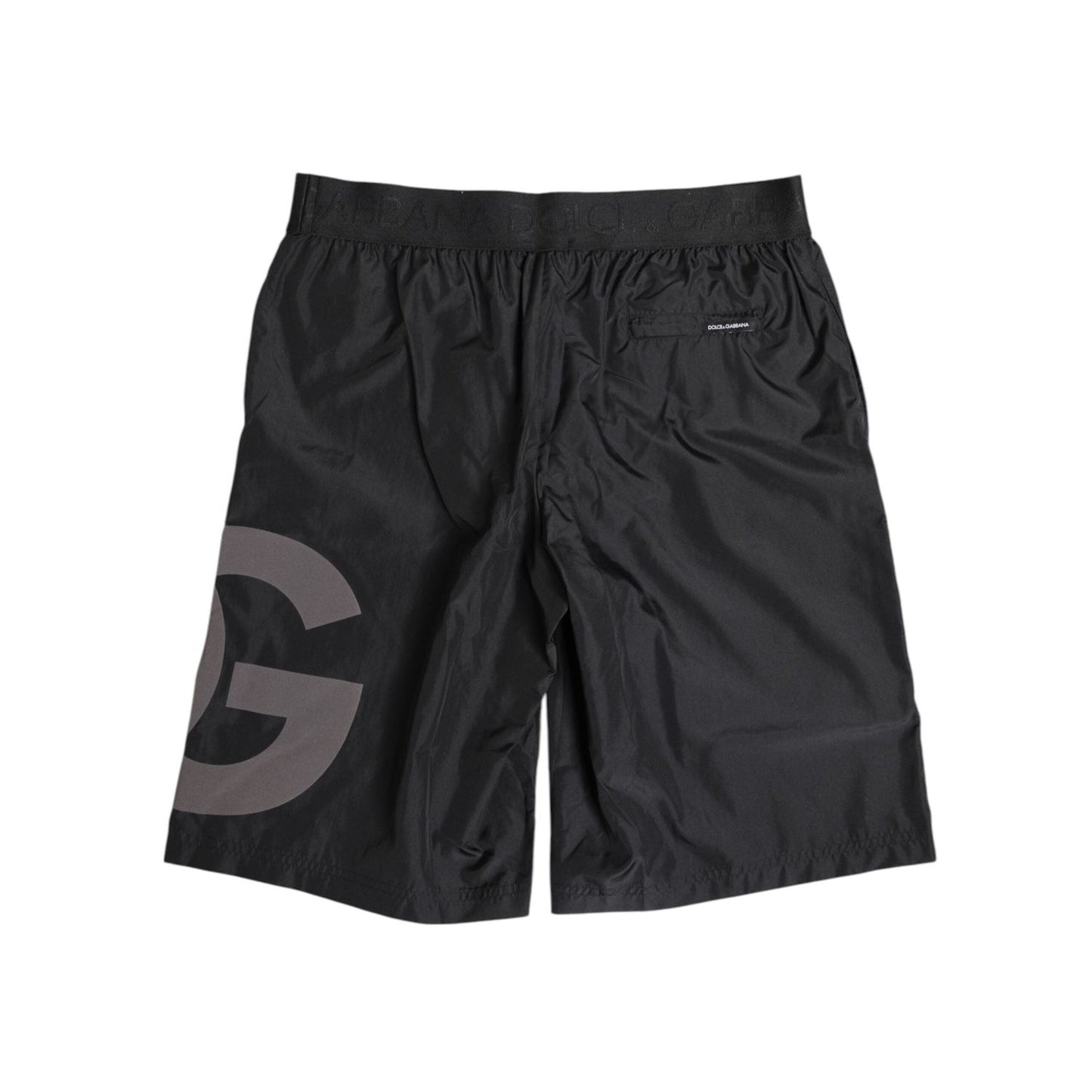 Dolce & Gabbana Black Logo Print Beachwear Men Shorts Swimwear BIK1715-4