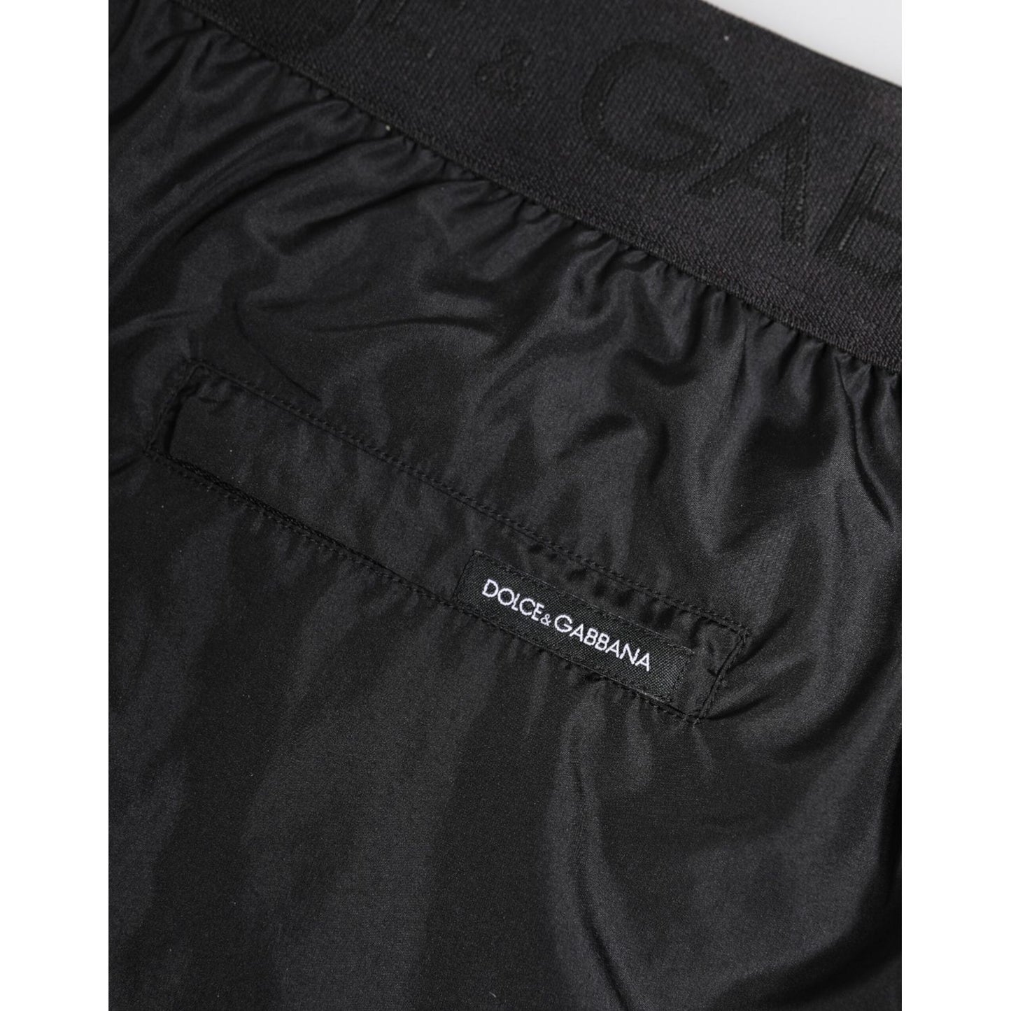 Dolce & Gabbana Black Logo Print Beachwear Men Shorts Swimwear BIK1715-4