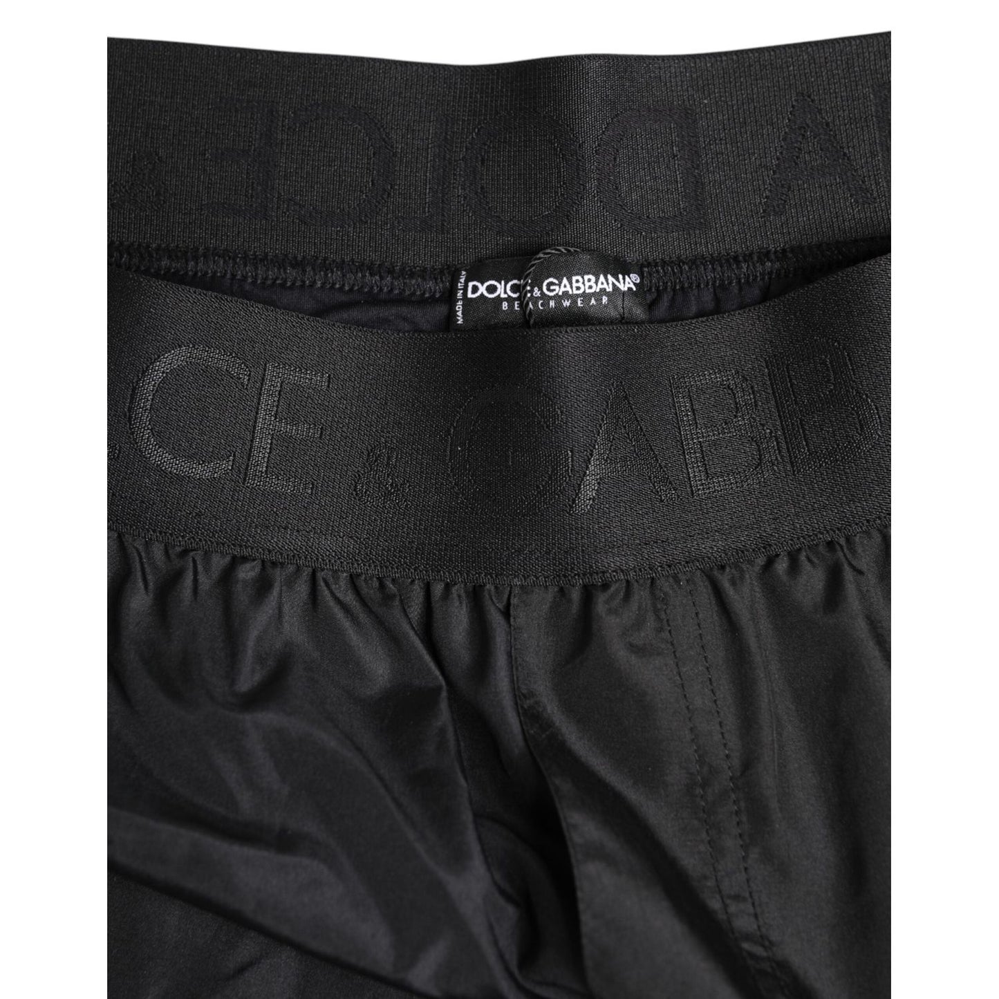 Dolce & Gabbana Black Logo Print Beachwear Men Shorts Swimwear BIK1715-4