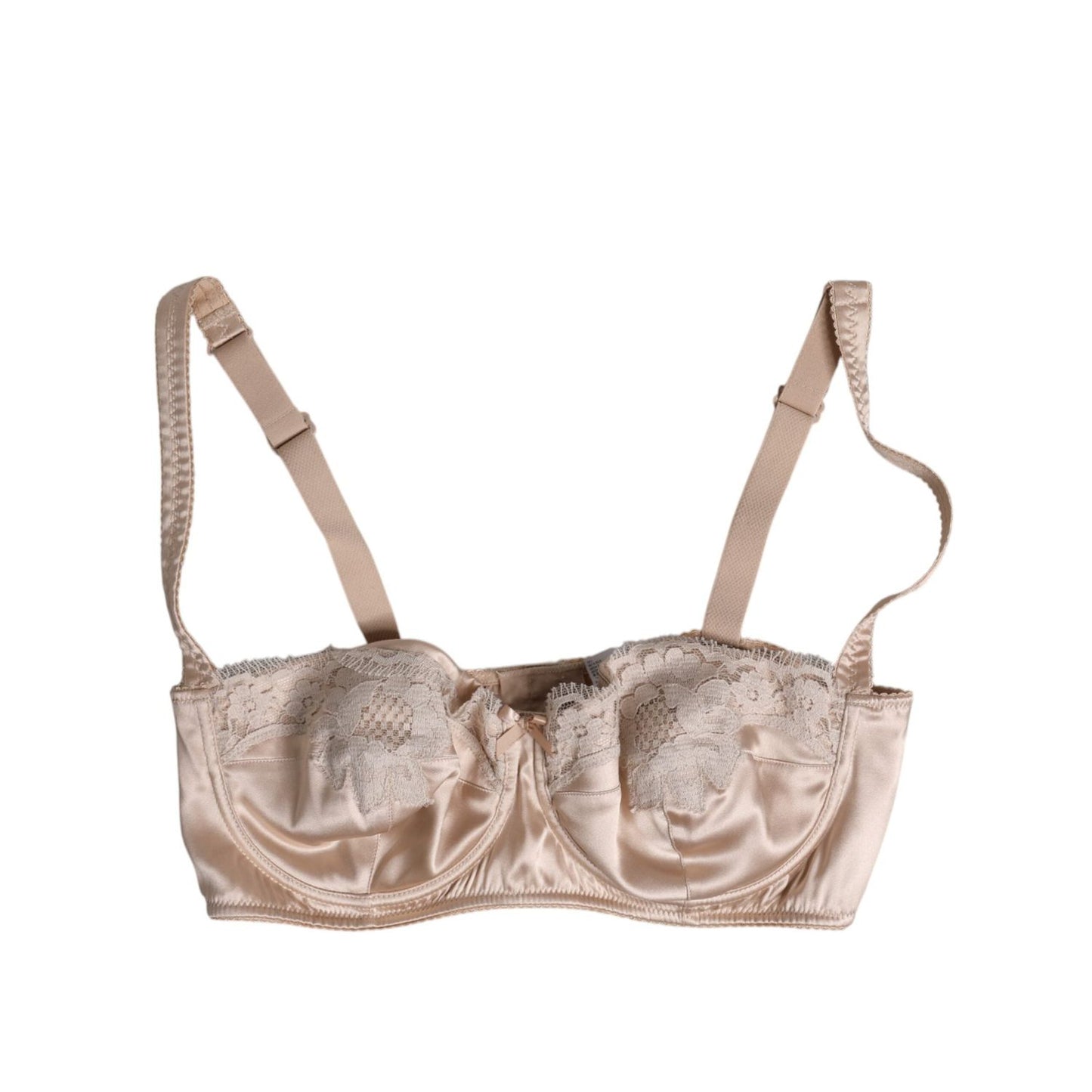 Dolce & Gabbana Biege Silk Underwired Balconette Bra Underwear BIK1413-1