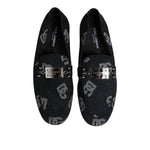 Dolce & Gabbana Blue Logo Cotton Loafers Formal Dress Shoes MV7728-42