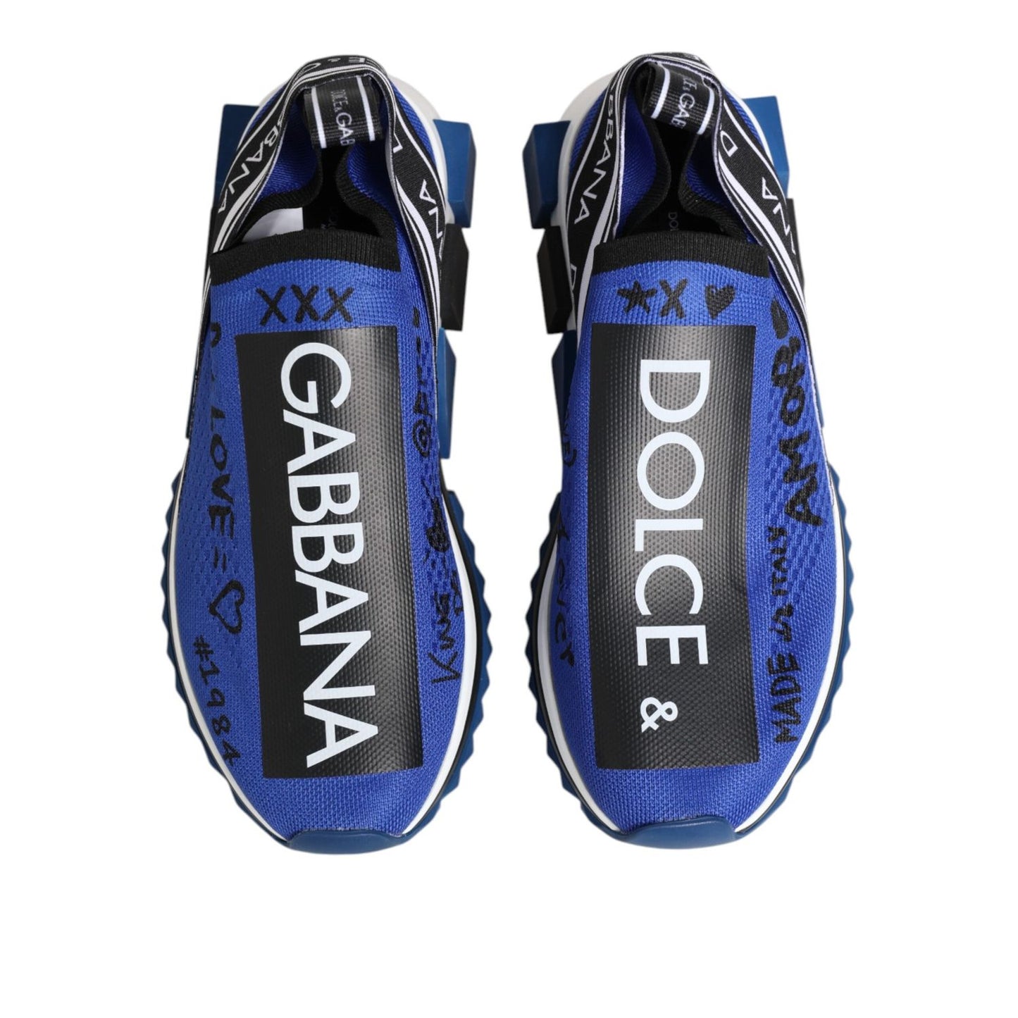 Dolce & Gabbana Blue Sorrento Low Top Sneakers Shoes MV7771-39.5