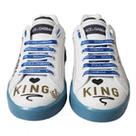 Dolce & Gabbana Blue White Printed Portofino Melt Sneakers MV5542-39.5