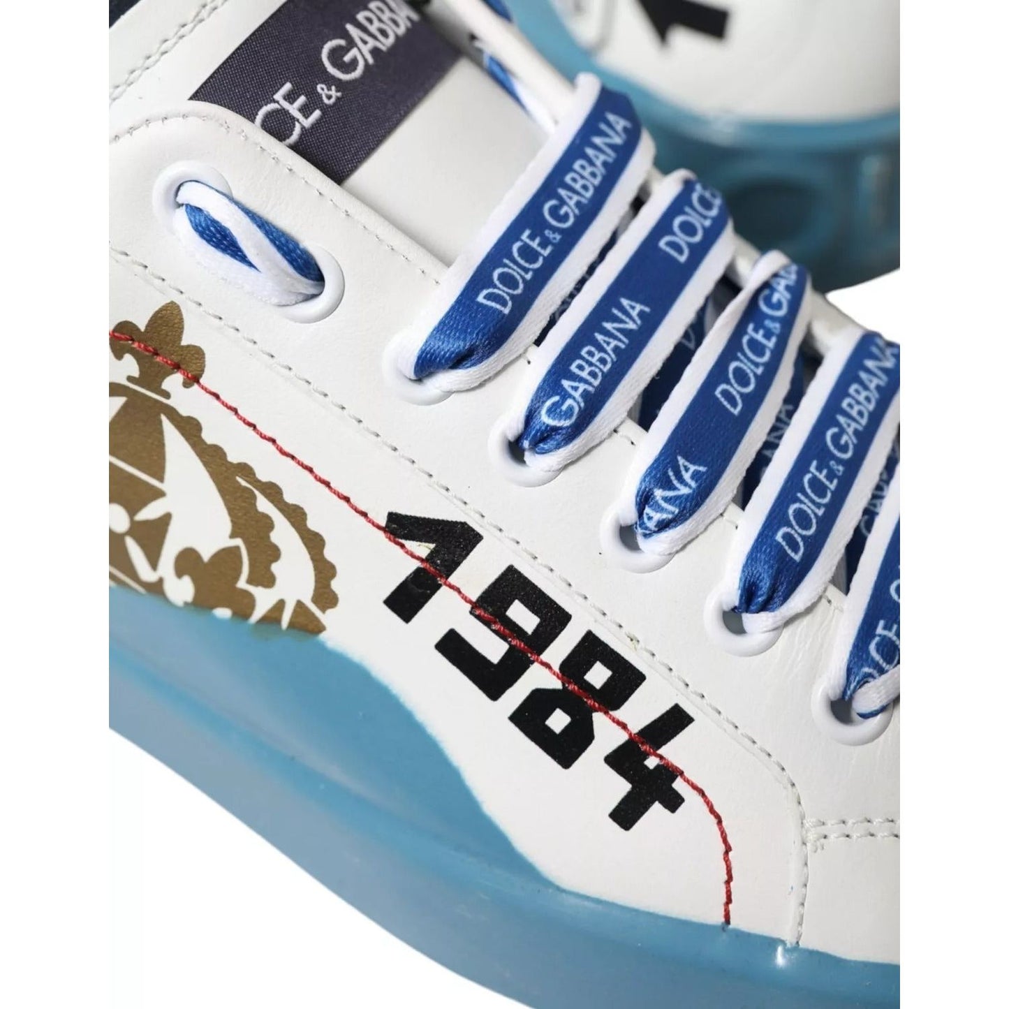 Dolce & Gabbana Blue White Printed Portofino Melt Sneakers MV5542-39.5