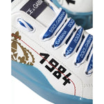 Dolce & Gabbana Blue White Printed Portofino Melt Sneakers MV5542-39.5