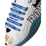 Dolce & Gabbana Blue White Printed Portofino Melt Sneakers MV5542-39.5