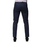 Dolce & Gabbana Blue Cotton Tapered Men Formal Trousers Pants PAN76648-48