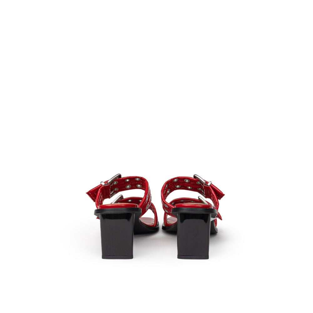 Ganni Red Leather Sandal GA-9998665-EU37/US7