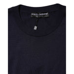 Dolce & Gabbana Dark Blue Silk Crew Neck Short Sleeves T-shirt TSH91069-50