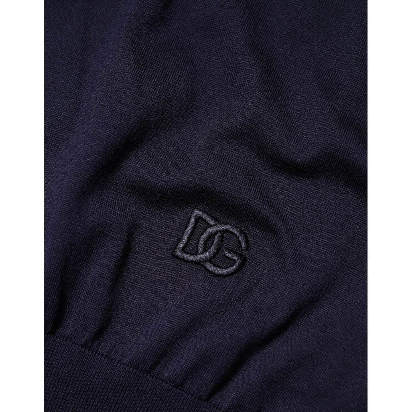Dolce & Gabbana Dark Blue Silk Crew Neck Short Sleeves T-shirt TSH91069-50