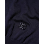 Dolce & Gabbana Dark Blue Silk Crew Neck Short Sleeves T-shirt TSH91069-50