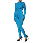 Dolce & Gabbana Blue Nylon Crew Neck Bodycon Jumpsuit Dress DR81802-40