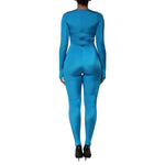 Dolce & Gabbana Blue Nylon Crew Neck Bodycon Jumpsuit Dress DR81802-40