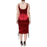 Dolce & Gabbana Red Bustier Corset Lace Bodycon Midi Dress DR281208-44