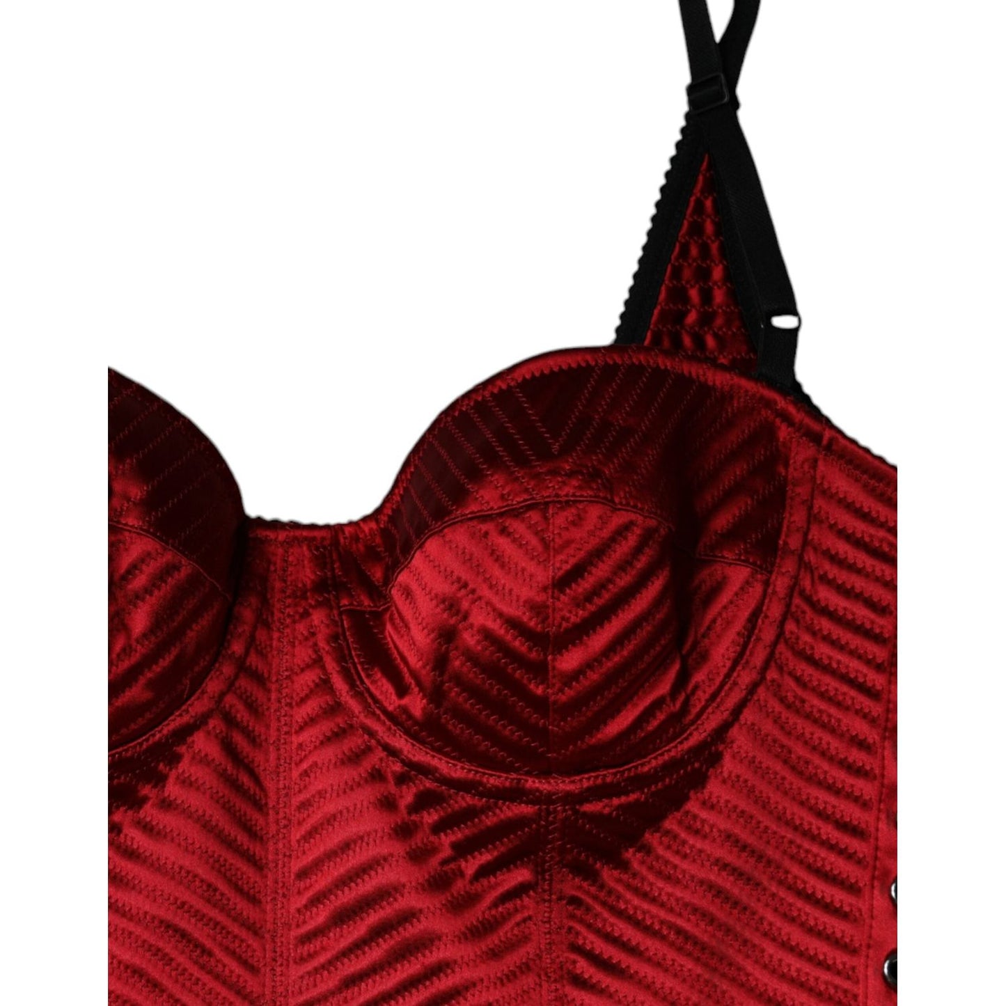 Dolce & Gabbana Red Bustier Corset Lace Bodycon Midi Dress DR281208-44