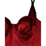 Dolce & Gabbana Red Bustier Corset Lace Bodycon Midi Dress DR281208-44