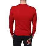 Dolce & Gabbana Red I'm The King Wool Crew Neck Sweatshirt Sweater TSH87095-44