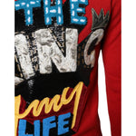 Dolce & Gabbana Red I'm The King Wool Crew Neck Sweatshirt Sweater TSH87095-44