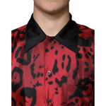 Dolce & Gabbana Red Leopard Silk Button Down Casual Shirt TSH84210-37