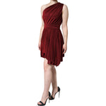 Dolce & Gabbana Red One Shoulder Pleated A-line Mini Dress DR281304-40