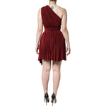 Dolce & Gabbana Red One Shoulder Pleated A-line Mini Dress DR281304-40