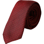 Dolce & Gabbana Red Patterned 100% Silk Adjustable Men Tie KRA3351
