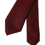 Dolce & Gabbana Red Patterned 100% Silk Adjustable Men Tie KRA3351