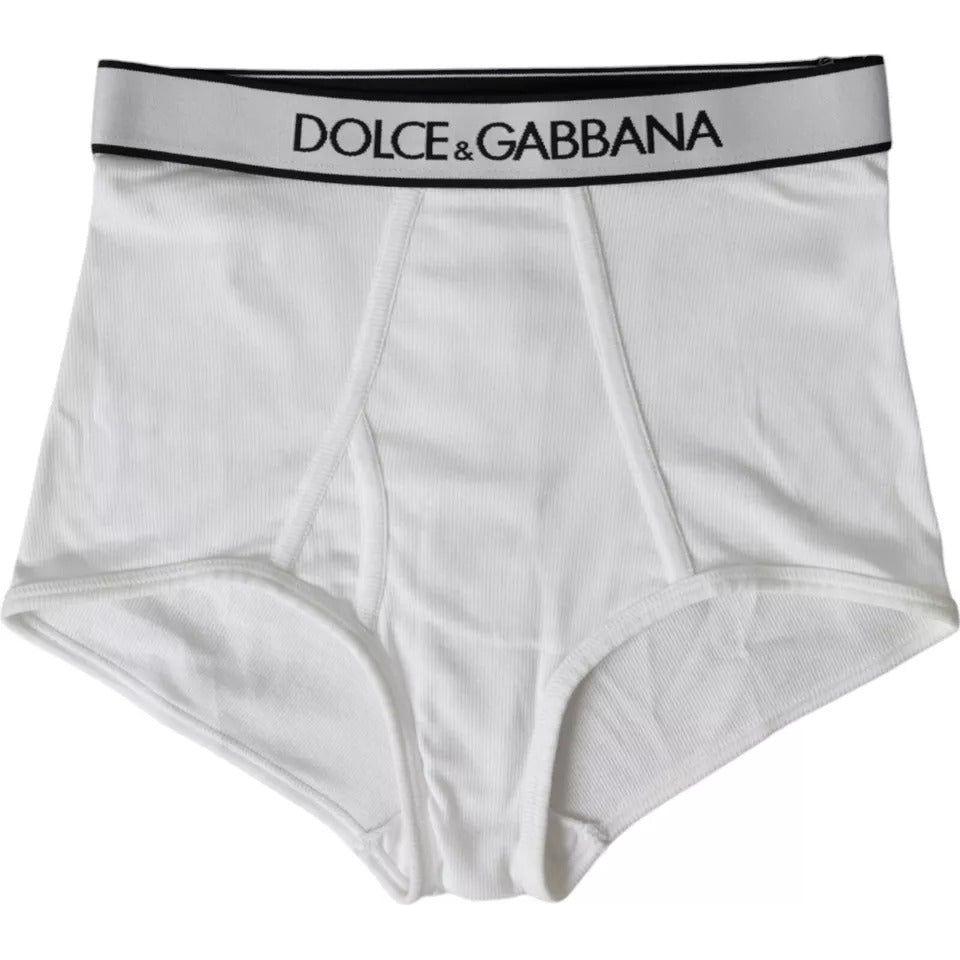 Dolce & Gabbana White Cotton Stretch Branded Logo Underwear BIK1827-2