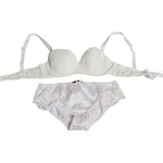 Dolce & Gabbana White Silk Stretch Panty Balconette Bra Underwear BIK228-1