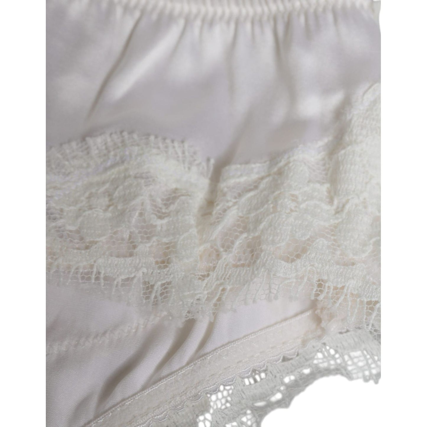 Dolce & Gabbana White Silk Stretch Panty Balconette Bra Underwear BIK228-1
