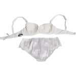 Dolce & Gabbana White Silk Stretch Panty Balconette Bra Underwear BIK228-1