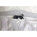 Dolce & Gabbana White Silk Stretch Panty Balconette Bra Underwear BIK228-1