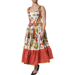 Dolce & Gabbana White Vegetables Sleeveless A-line Midi Dress DR81610-42