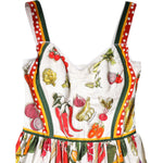 Dolce & Gabbana White Vegetables Sleeveless A-line Midi Dress DR81610-42