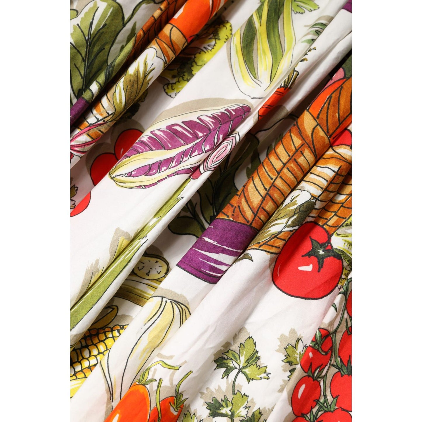 Dolce & Gabbana White Vegetables Sleeveless A-line Midi Dress DR81610-42