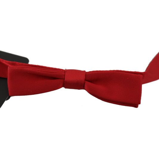 Dolce & Gabbana Red 100% Silk Slim Adjustable Neck Papillon Bow Tie FT1006