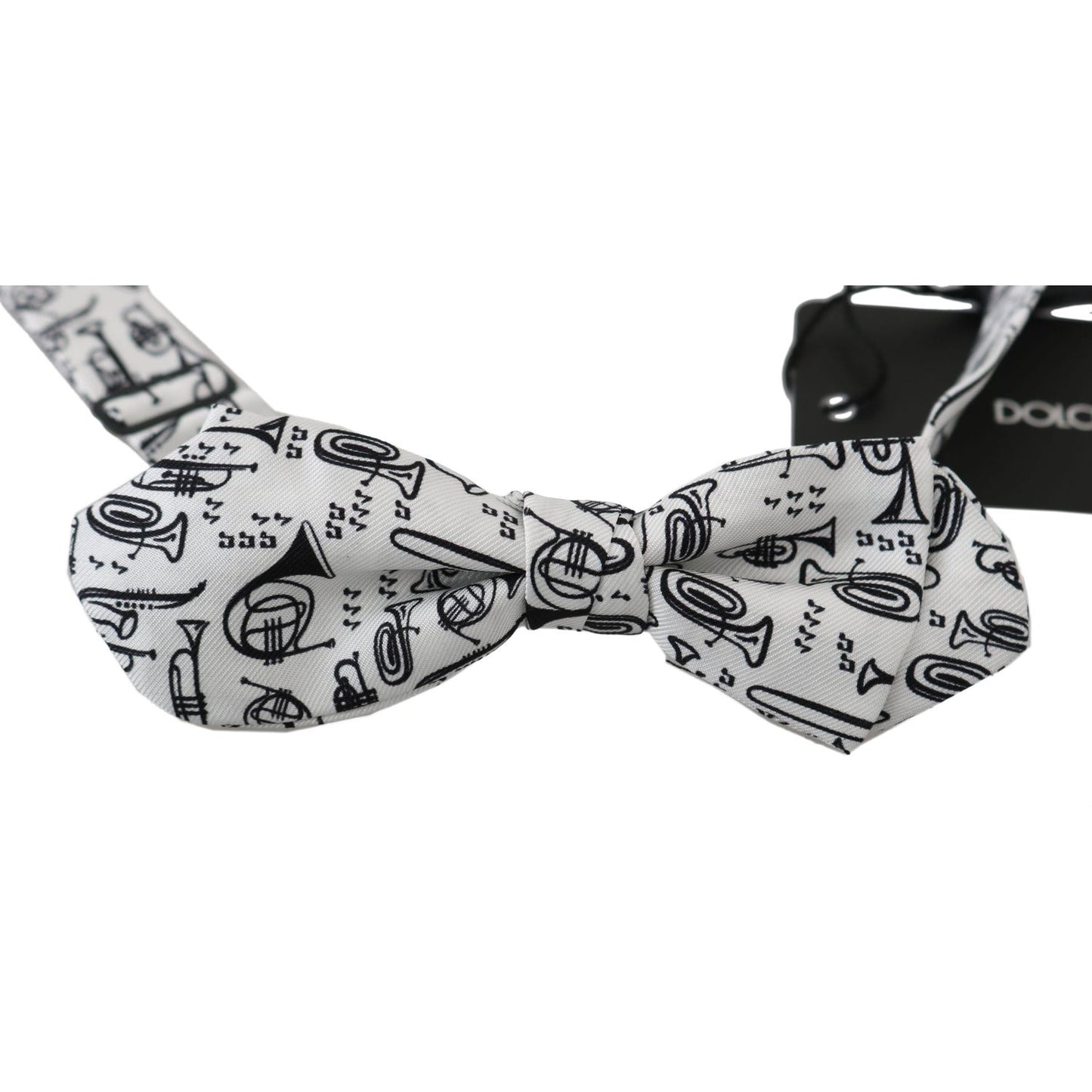 Dolce & Gabbana White Instruments Adjustable Neck Papillon Men Bow Tie 1728,67345645728,Accessories,Bowties - Ties and Formal Accessories - Accessories,Dolce & Gabbana,Material: 100% Silk,Men,Men - Accessories,New with tags,Ties & Bowties - Men - Accessor
