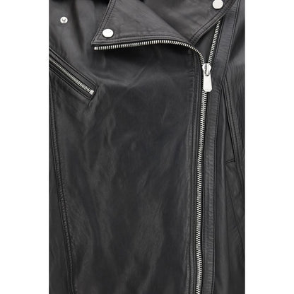 PINKO Black Leather Jacket 1728,72470364320,Black,Clothing,IT36 | XS,IT38 | S,IT40 | M,Jackets & Coats - Clothing,Leather Jackets - Jackets & Coats - Clothing,New with tags,PINKO,Women