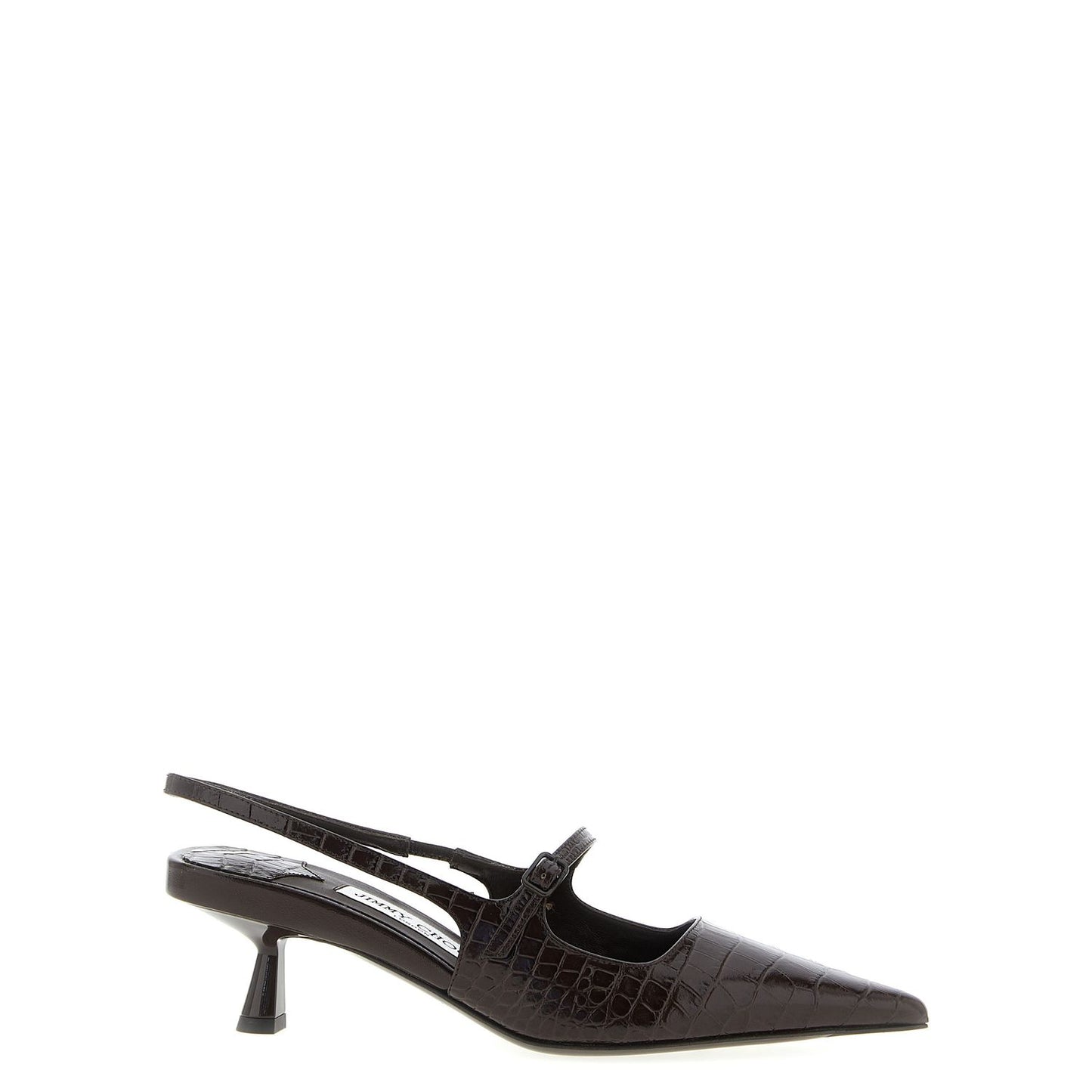 Jimmy Choo Brown Leather Mid Heel Pumps