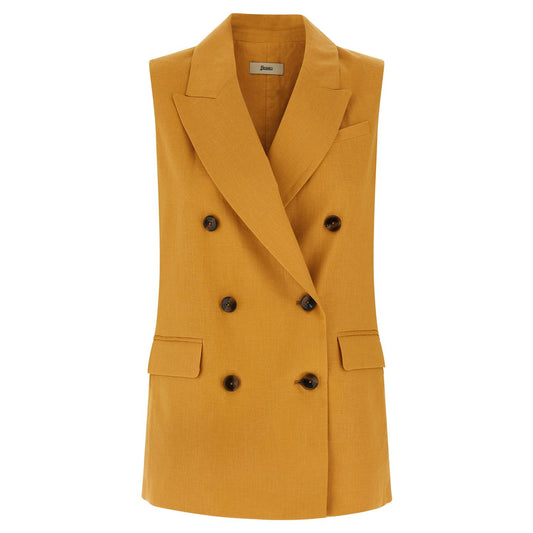 Herno Multicolor Linen Sleeveless Jacket