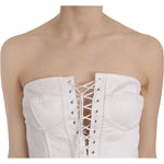 Dolce & Gabbana White PALERMO Cotton Bustier Top Corset TSH3398-46