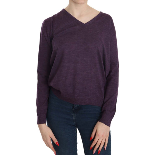 BYBLOS Purple V-neck Long Sleeve Pullover Top BYBLOS
