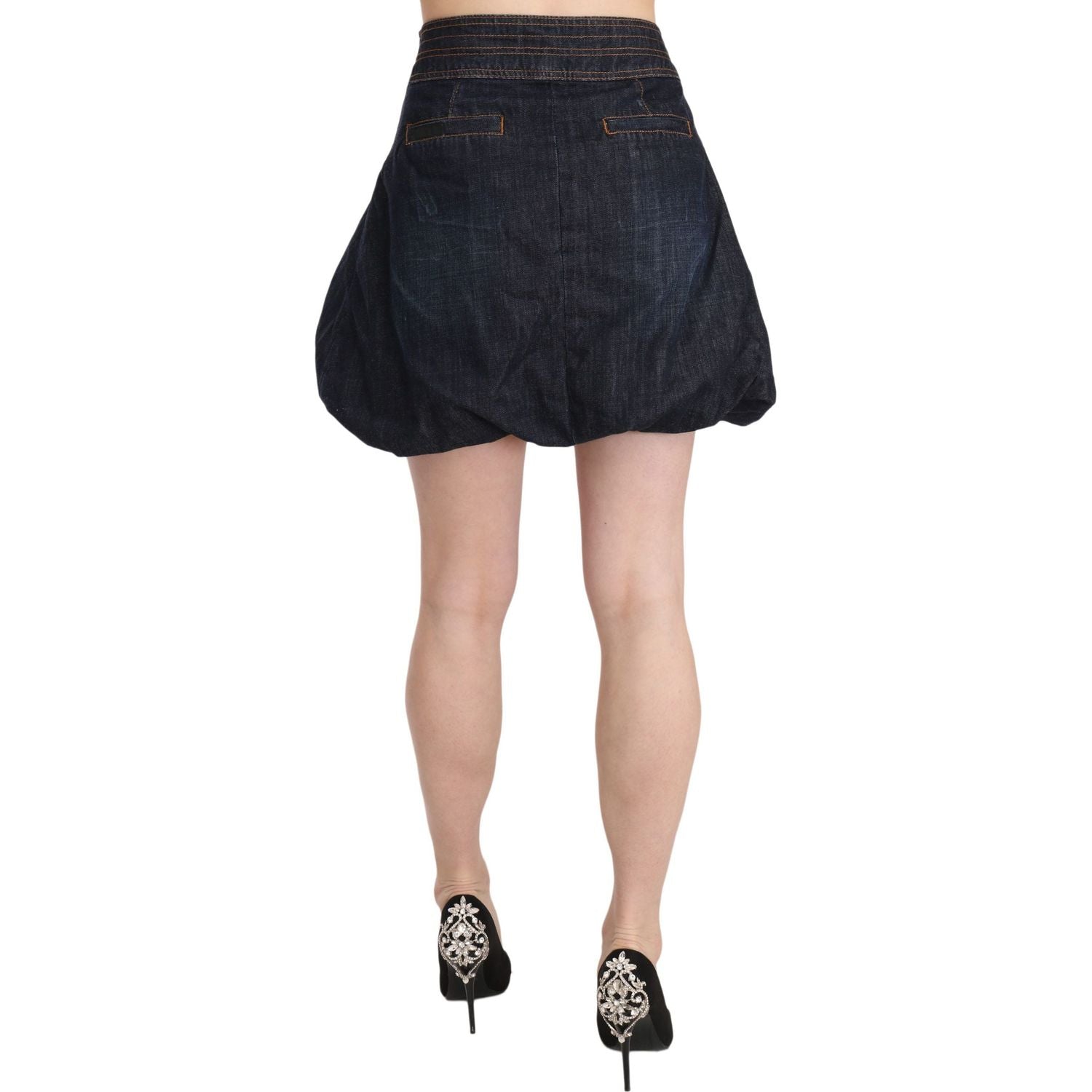Exte Blue Jeans Denim Cotton Stretch A-line Mini