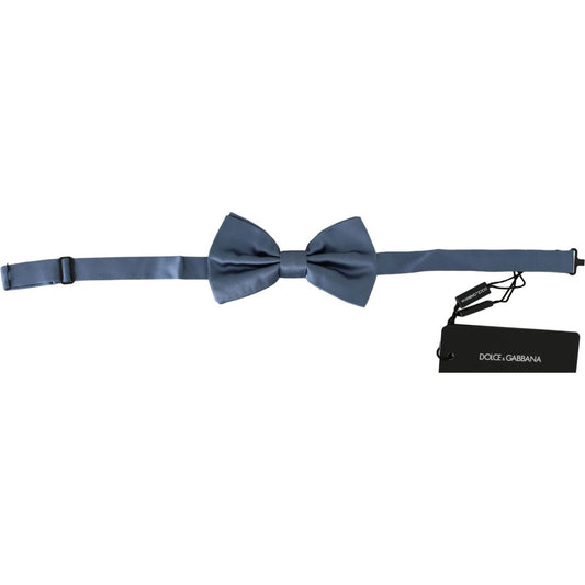 Dolce &amp; Gabbana Blue 100% Silk Adjustable Neck Papillon Bow tie Dolce &amp; Gabbana